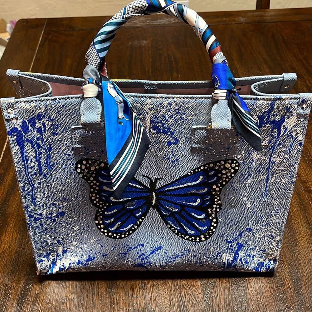Original Anca Barbu Handbag. Each one is hand-painted all leather .